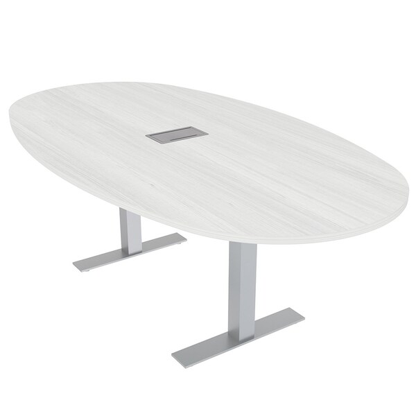 Skutchi Designs 45.25 in W, 84 in L, 29 in H, Engineered Wood Top, White HAR-BOVL-46X84-T-ELEC-WHCYPRESS - main